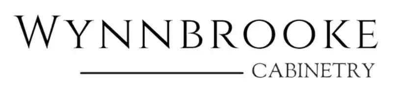 Wynnbrooke Cabinetry black serif logo with horizontal rule, branding for custom cabinetry and cabinet design